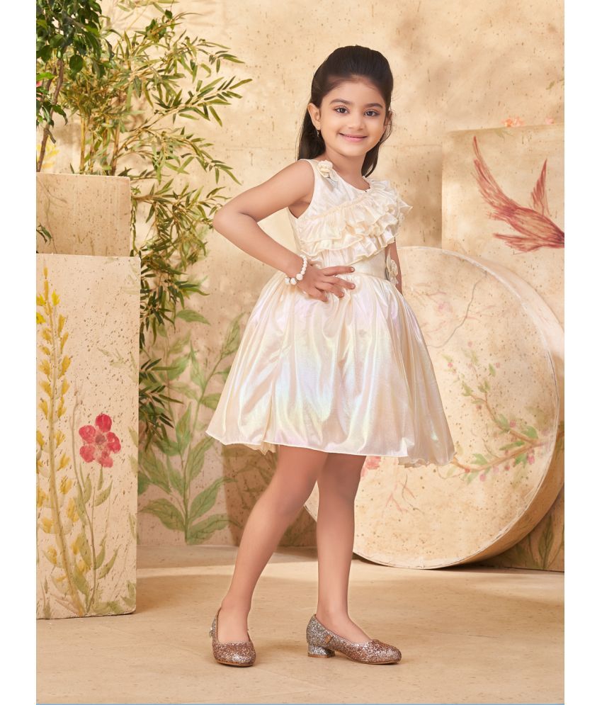     			Aarika Silk Fit And Flare Dress For Girls ( Pack of 1 , Beige )