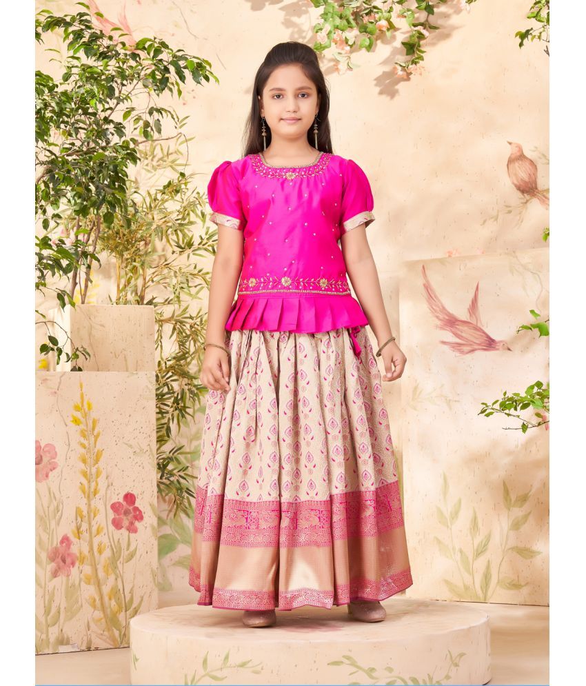     			Aarika Silk Lehenga Skirt For Girls ( Pack of 1 , Pink )