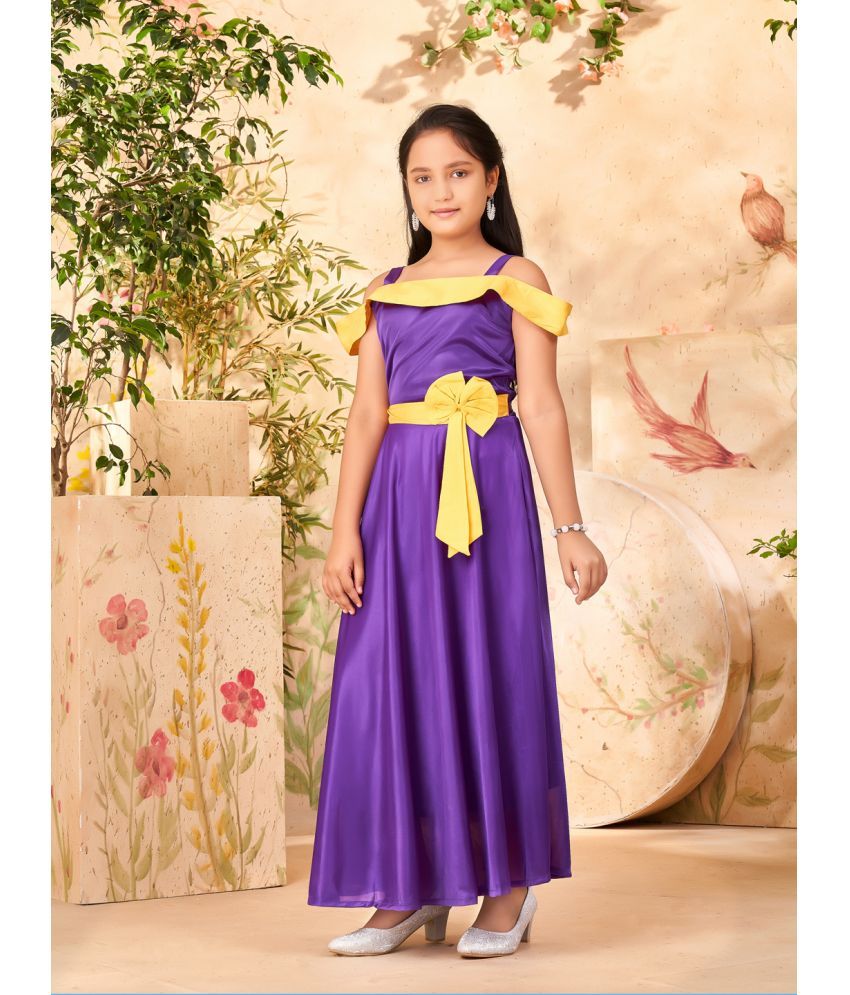     			Aarika Purple Silk Girls Gown ( Pack of 1 )