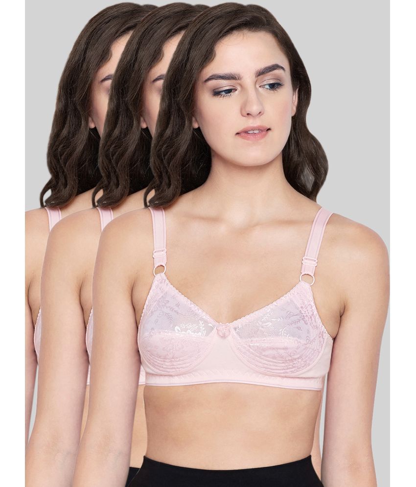     			Bodycare Pink Cotton Non Padded Women's Everyday Bra ( Pack of 3 )