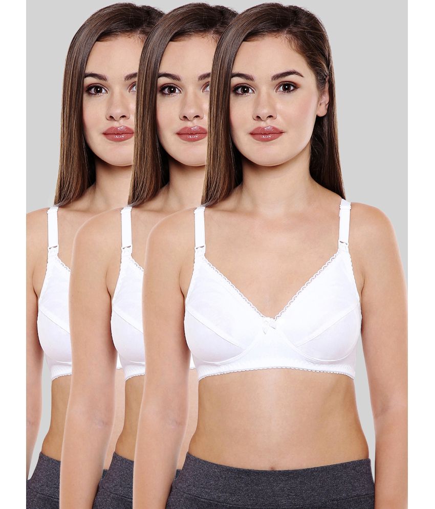     			Bodycare White Cotton Non Padded Women's Everyday Bra ( Pack of 3 )