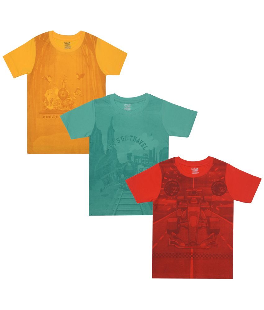     			Dollar Champion Kidswear Multicolor Cotton Boy's T-Shirt ( Pack of 3 )