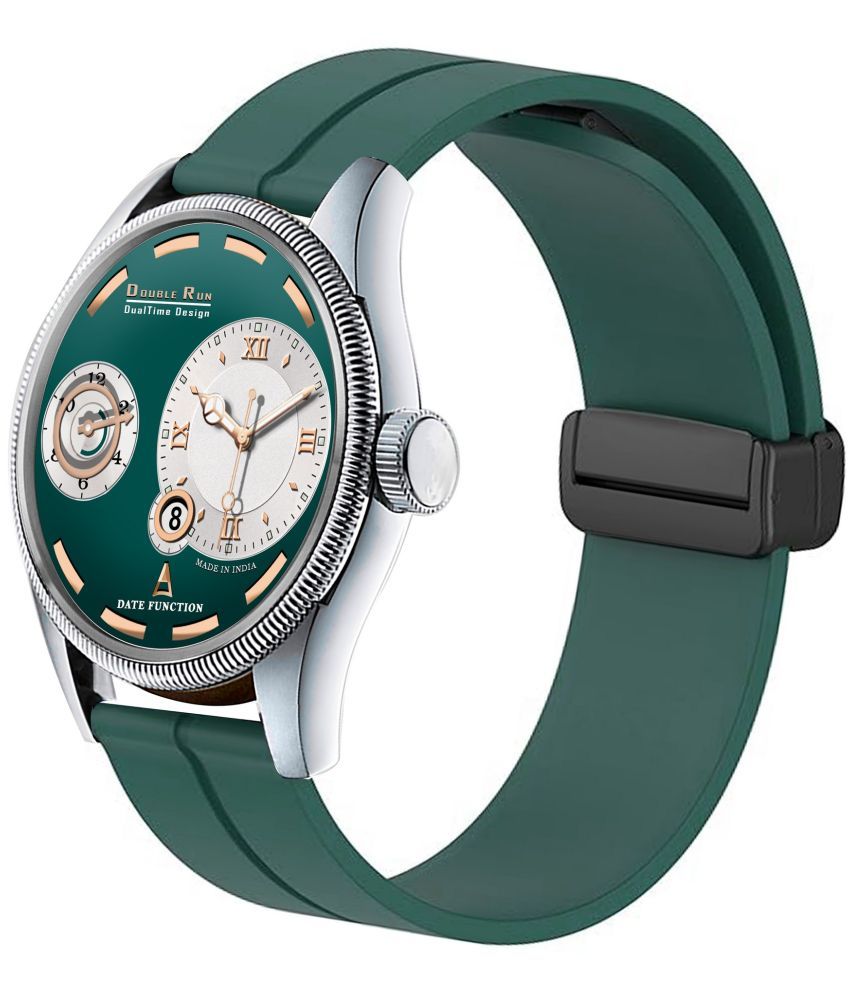     			DoubleRun Green Silicon Chronograph Men's Watch