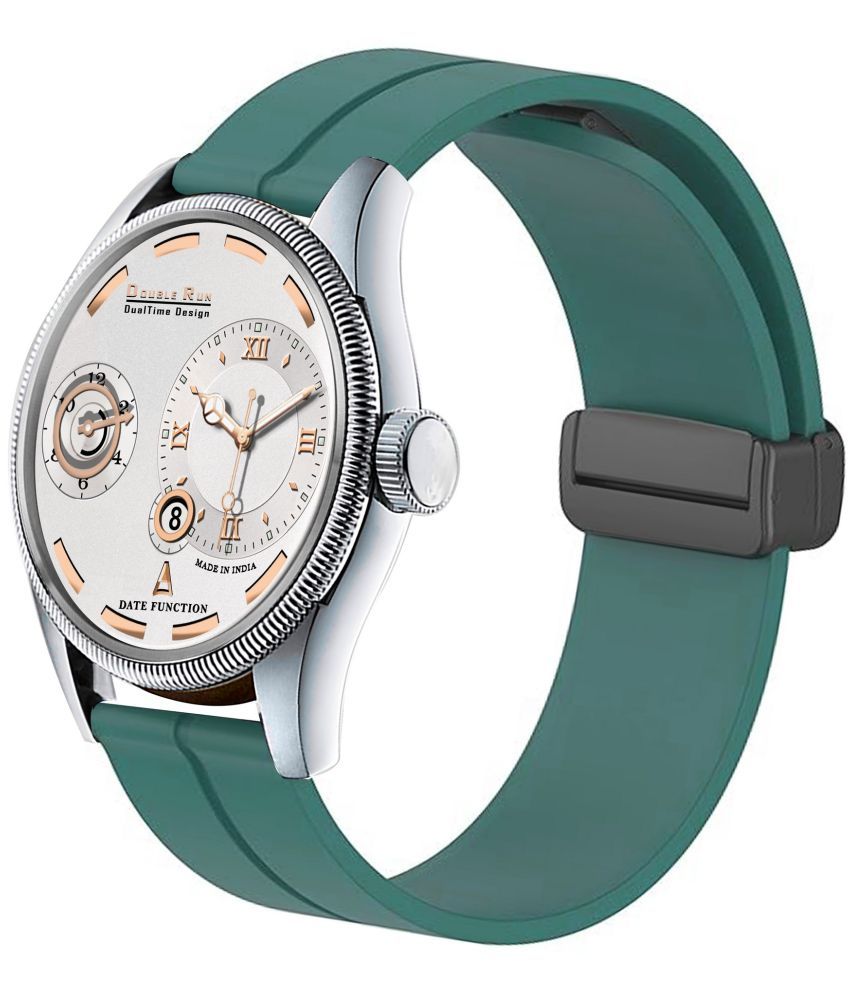     			DoubleRun Green Silicon Chronograph Men's Watch