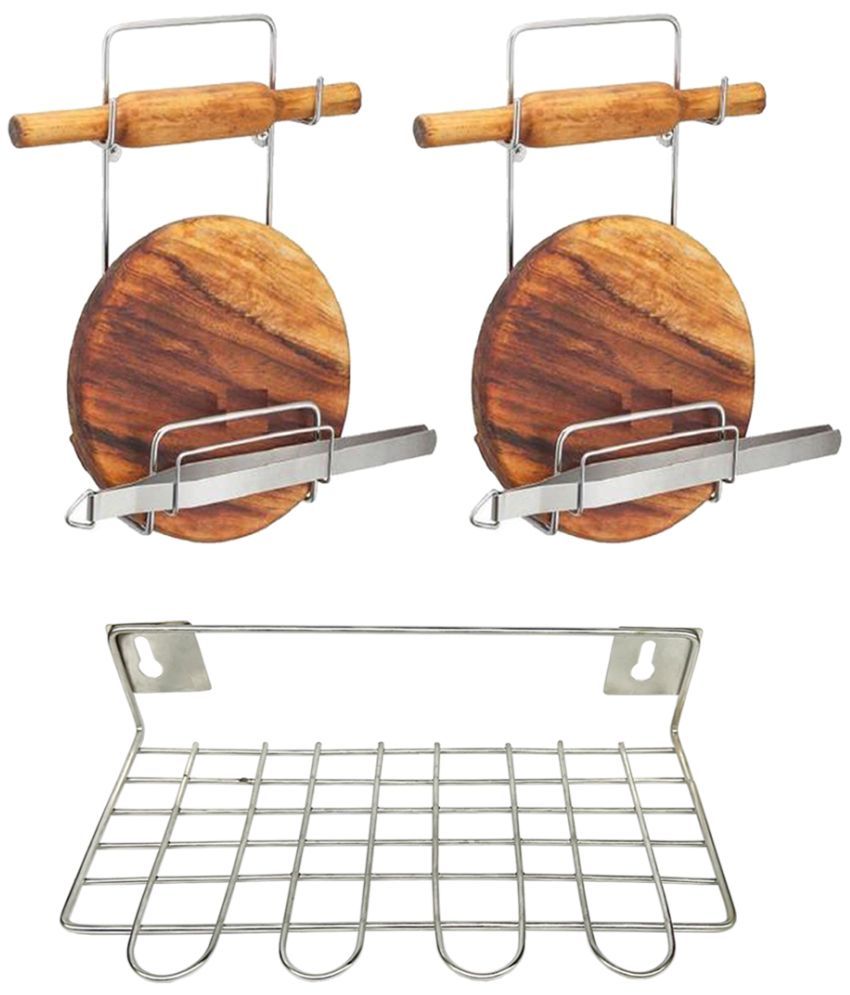     			OC9 Silver Stainless Steel Storage Racks ( Pack of 3 )