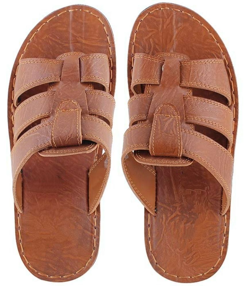     			Onbeat Camel Men's Leather Slipper