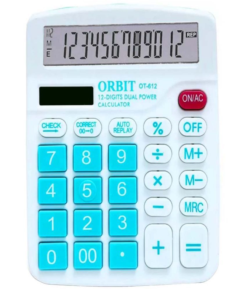     			Orbit Ot-612 Check & Correct 12 Digits Dual Power Basic Calculator 12 Digits Basic Calculator