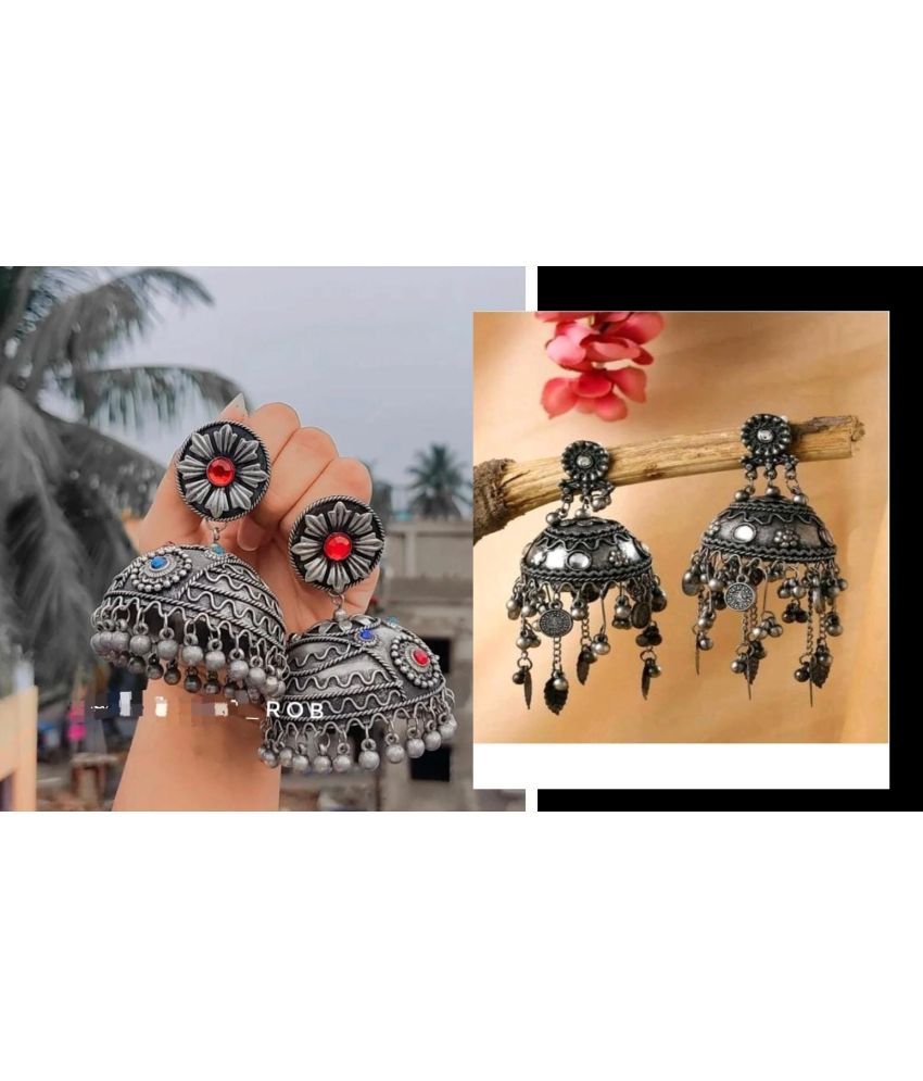     			Samridhi DC Black Jhumki Earrings ( Pack of 2 )