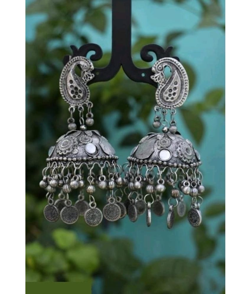     			Samridhi DC Silver Jhumki Earrings ( Pack of 1 )