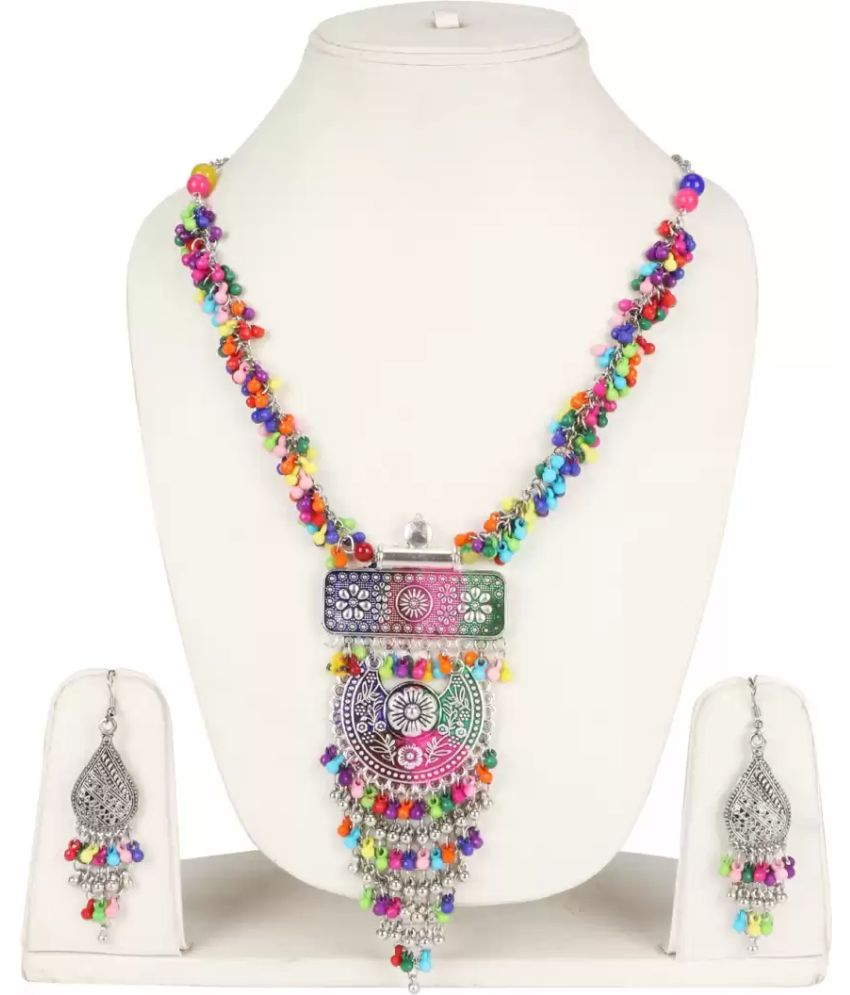     			Sunhari Jewels Multi Color Alloy Necklace Set ( Pack of 1 )