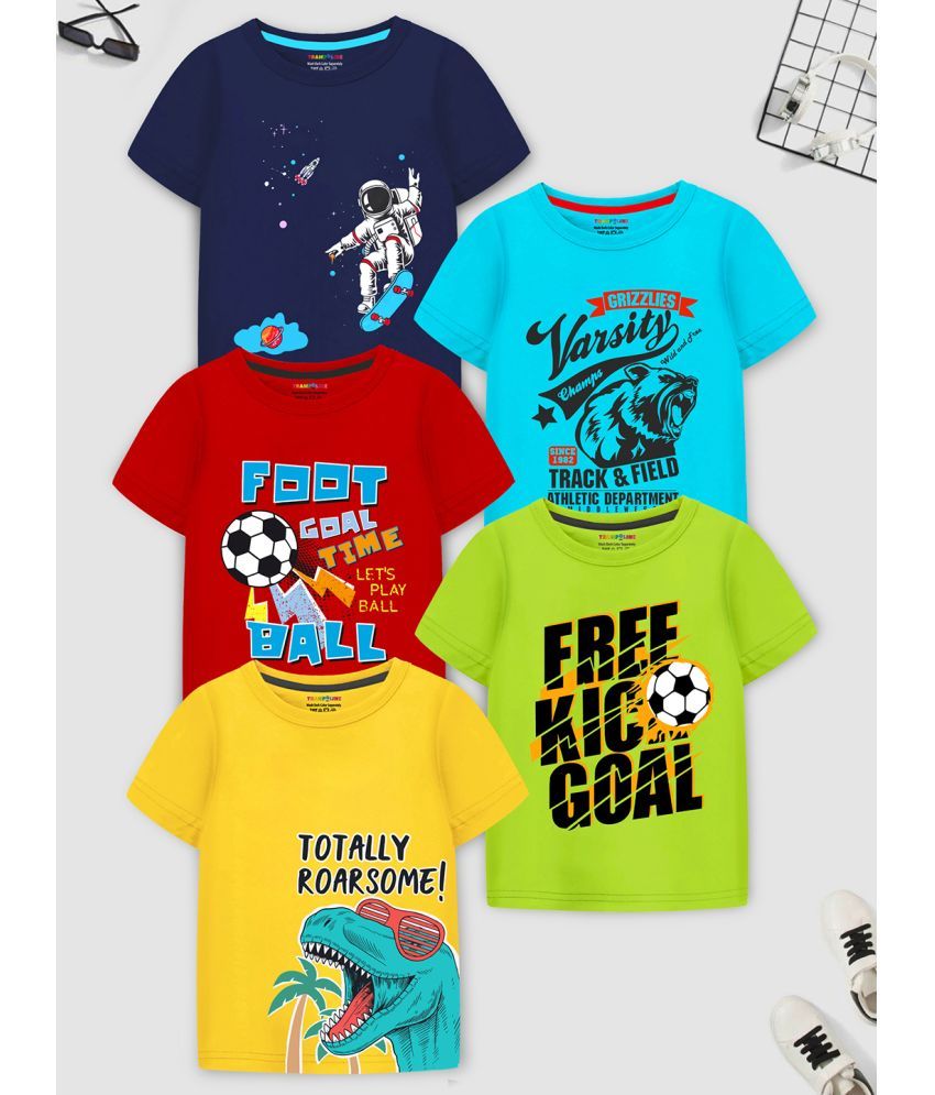     			Trampoline Pack of 5 Boys Cotton Blend T-Shirt ( Multi Color )