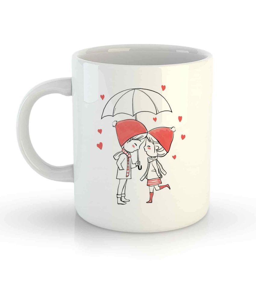     			iKraft Cute Couple Graphic Ceramic Coffee Mug 325 mL ( Pack of 1 )