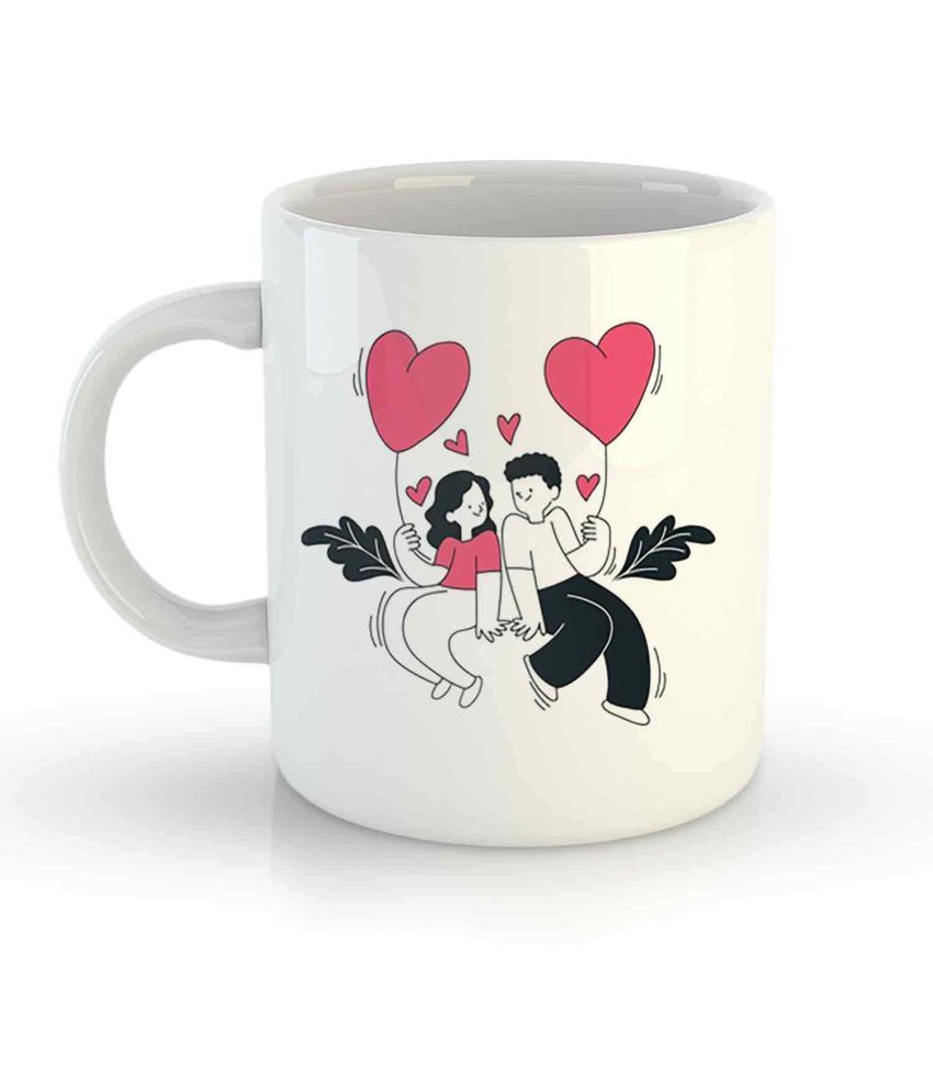     			iKraft Valentine Day Graphic Ceramic Coffee Mug 325 mL ( Pack of 1 )