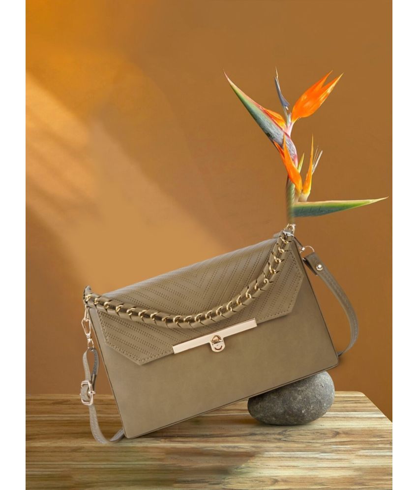     			Fargo Khaki PU Sling Bag