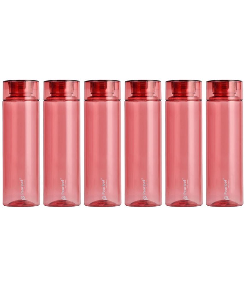     			PearlPet HYDROUS-1000ML-RED-6PCS Red Plastic Water Bottle 1000 mL ( Set of 6 )