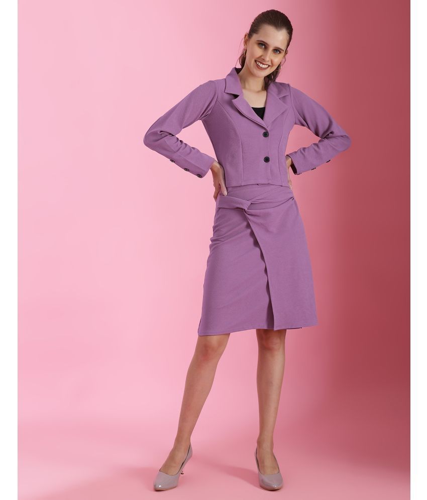     			Selvia Lavender Solid Skirt Top Set