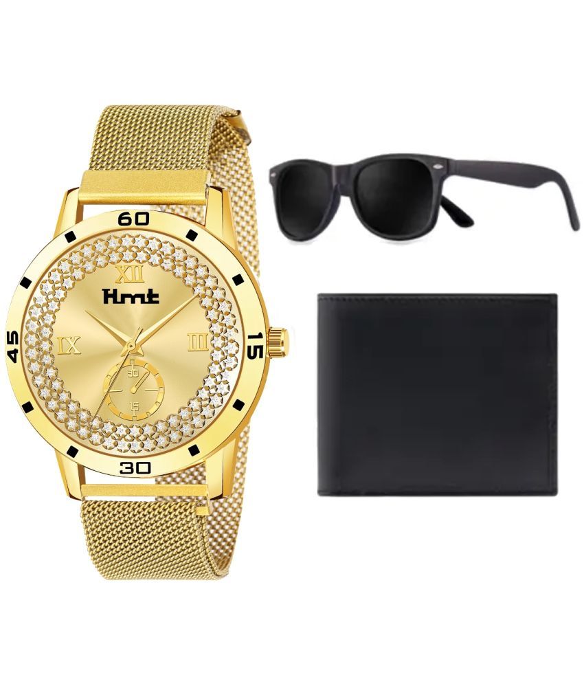     			THMT Gold Stainless Steel Analog Men's Watch