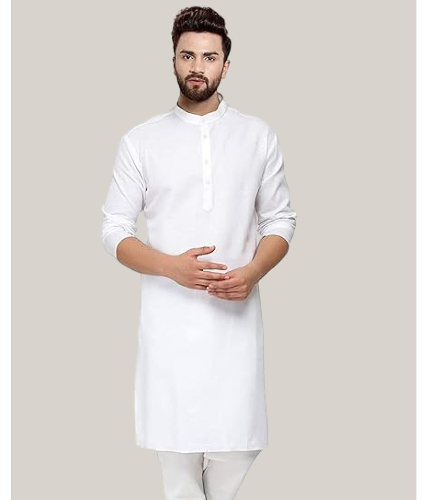     			YUG ART White Cotton Blend Men's Regular Kurta ( Pack of 1 )