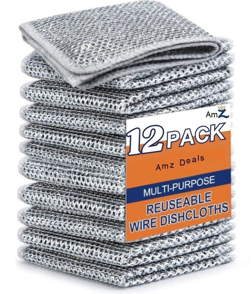     			Amz Deals Multicolor Stainless Steel Scrubber Non-Scratch Wire Dishcloth for Washing 12 ( Set of 11 )