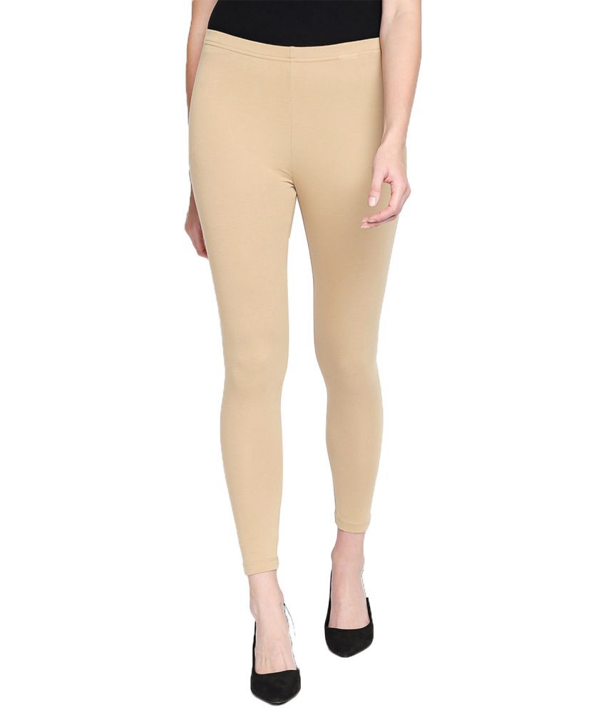     			Colorscube - Cream Cotton Women's Leggings ( Pack of 1 )