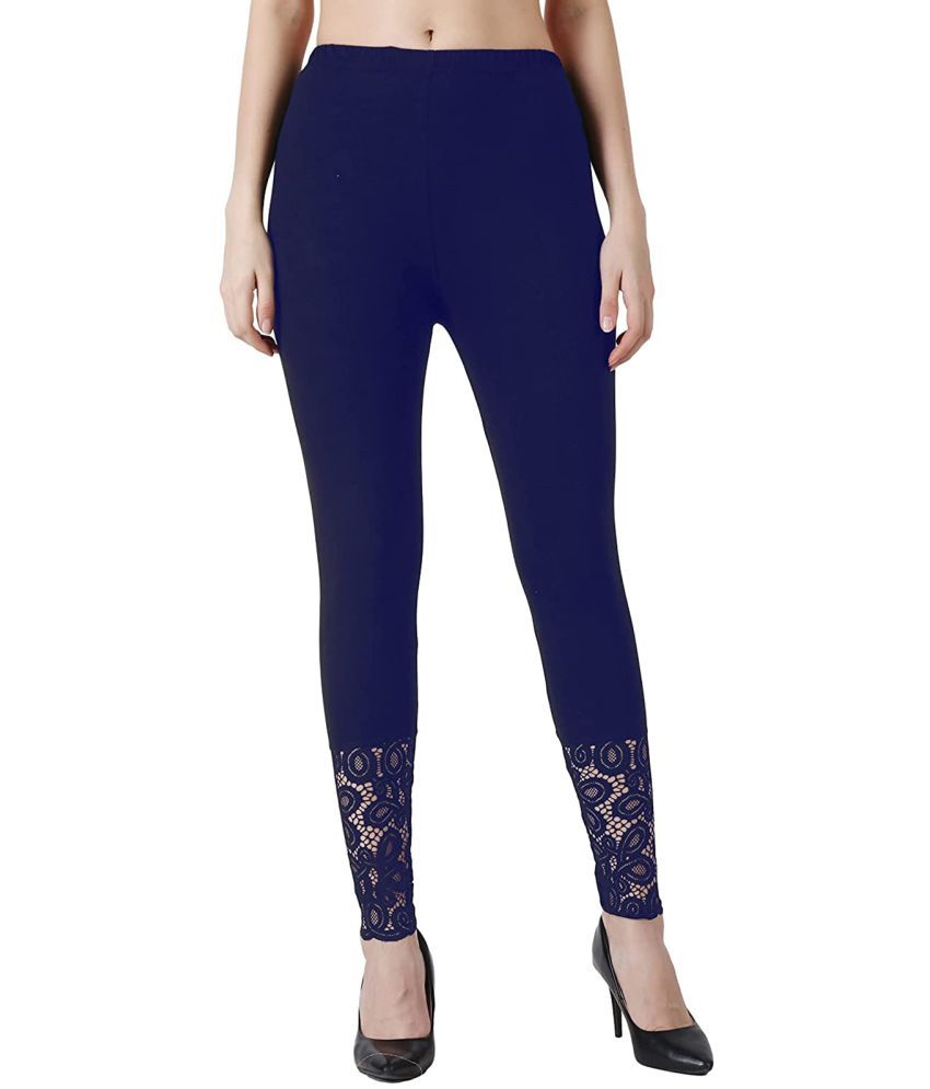     			Colorscube - Navy Blue Cotton Women's Leggings ( Pack of 1 )