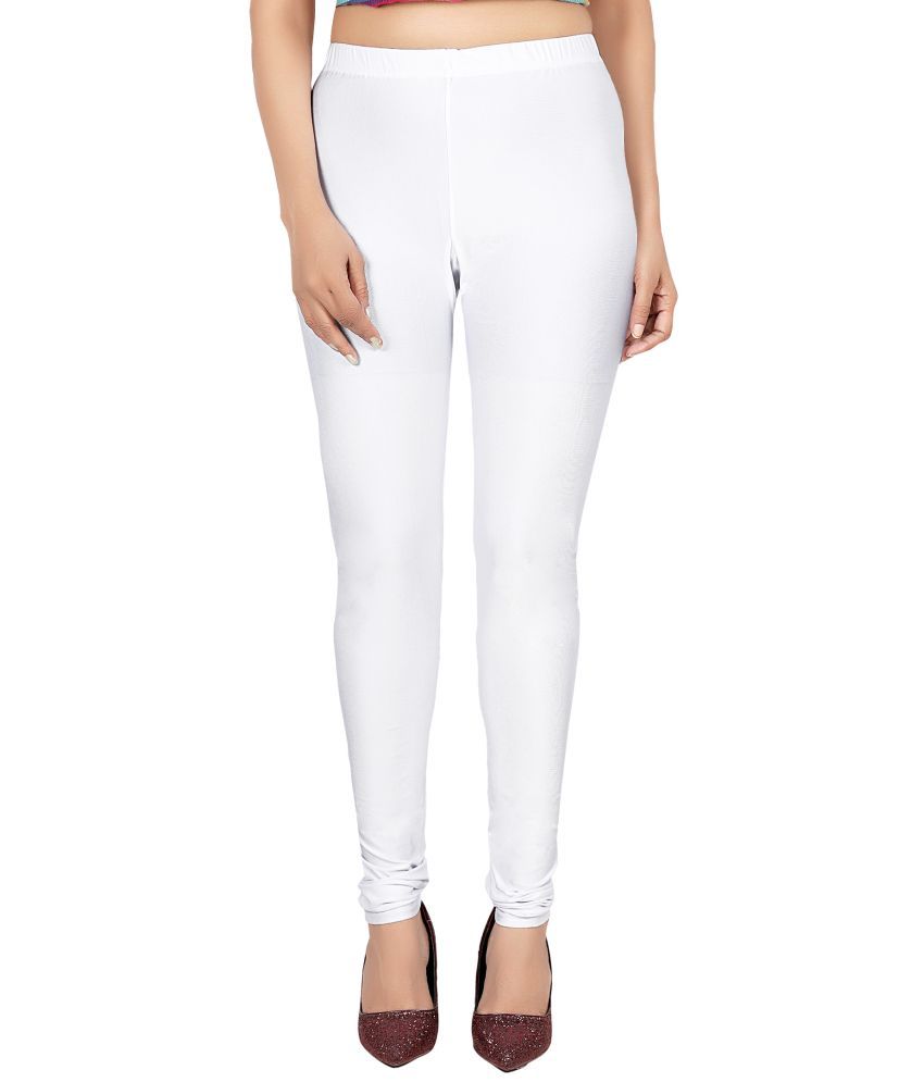     			Colorscube - White Lycra Women's Leggings ( Pack of 1 )