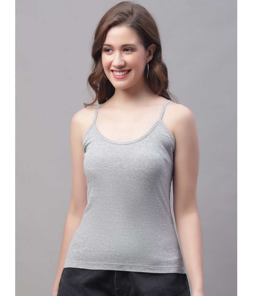     			Friskers Cotton Camisoles - Grey Single