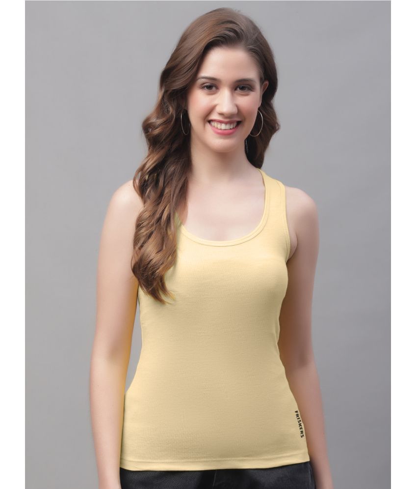     			Friskers Cotton Tanks - Beige Single