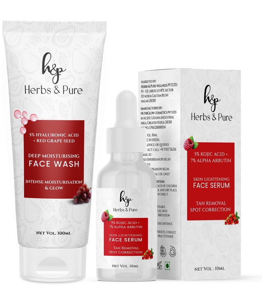     			Herbs and Pure Daily Skincare Combo- Deep Moisturising Hyaluronic Face Wash and Face Serum (110 ML)