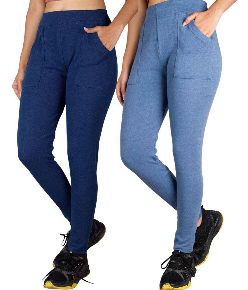     			KARARO JEGGINGS - Cotton Blend Skinny Fit InkBlue Women's Jeggings ( Pack of 2 )