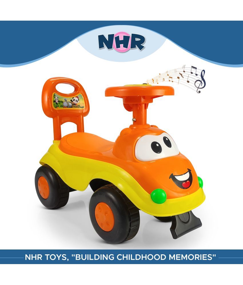     			NHR Ride on for kids, Baby Car, Push Car for baby with Horn, Backrest Ride on & Wagons Non Battery Operated Ride On(Orange)