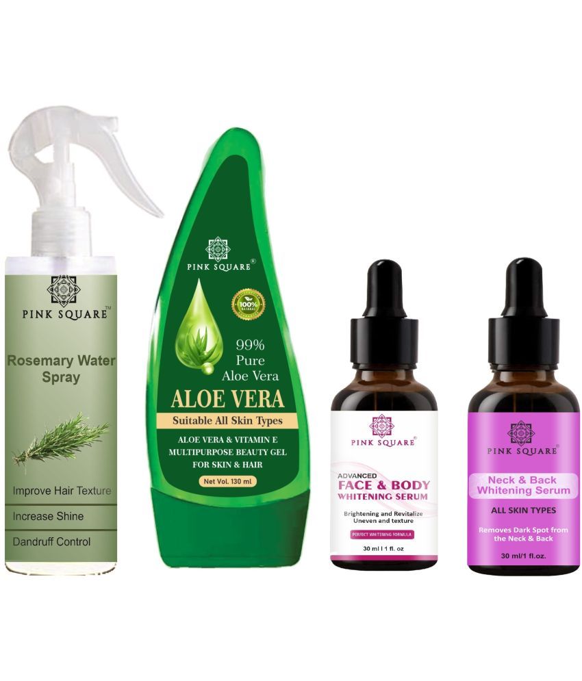     			Rosemary Water Hair Spray 100ml, Multipurpose Aloe vera Gel 130ml, Face-Body Serum 30ml & Neck and Back Serum 30ml Combo 4