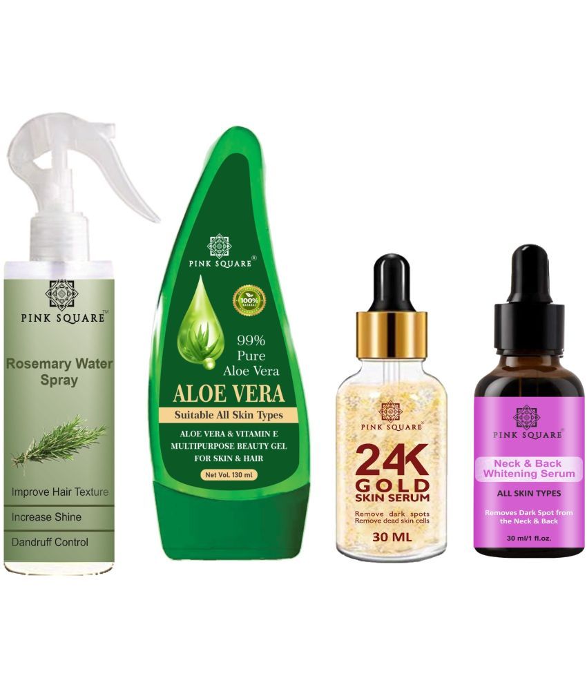     			Rosemary Water Hair Spray 100ml, Multipurpose Aloe vera Gel 130ml, 24K Gold Serum 30ml & Neck and Back Serum 30ml Combo 4