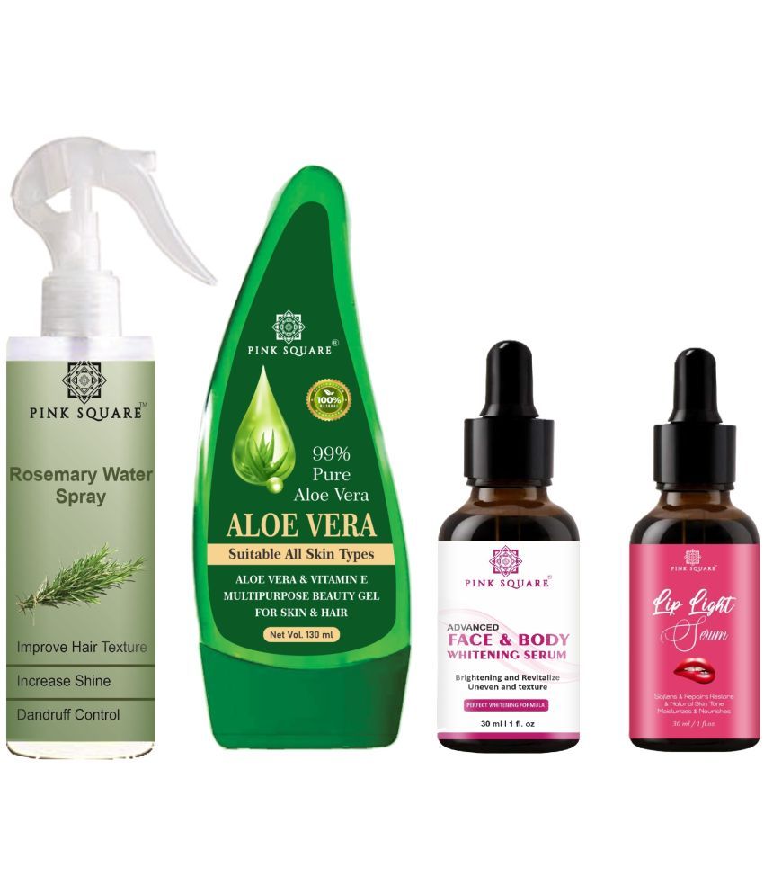     			Rosemary Water Hair Spray 100ml, Multipurpose Aloe vera Gel 130ml, Face-Body Serum 30ml & Lip light Serum 30ml Combo 4