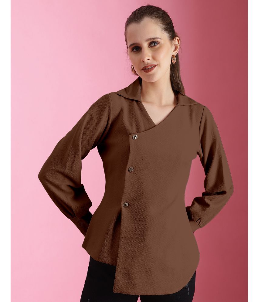     			Selvia Brown Polyester Women's Regular Top ( Pack of 1 )