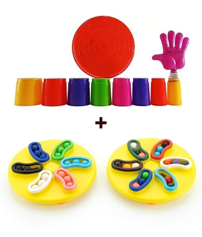     			TOY DEKHO Combo Of 8 Ring Hoopla Ring Toss & Magic Spin Plastic Multicolor For Kids 3+ Years.