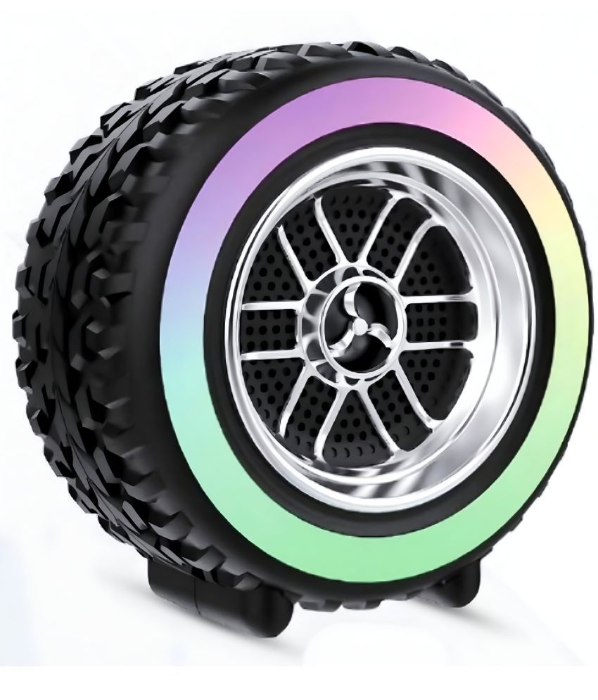     			VEhop RGB TYRE 10 W Bluetooth Speaker Bluetooth V 5.1 with USB,SD card Slot,Call function Playback Time 10 hrs Black