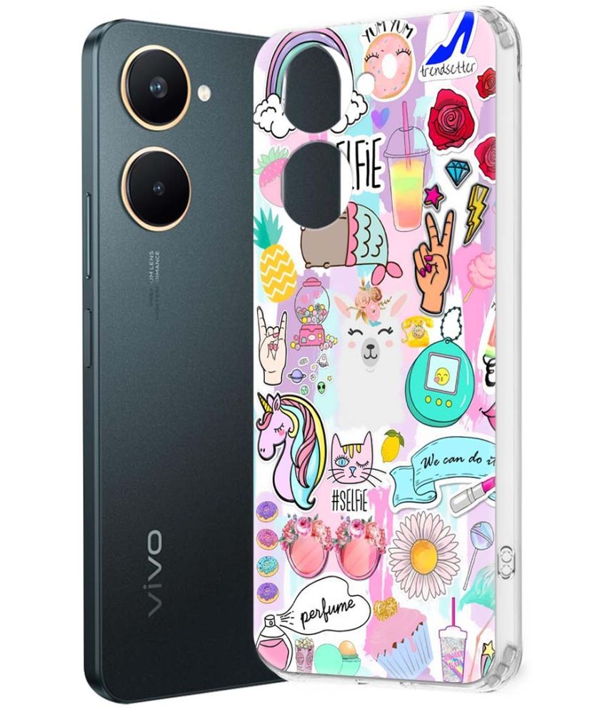     			NBOX Multicolor Printed Back Cover Silicon Compatible For Vivo Y18e ( Pack of 1 )