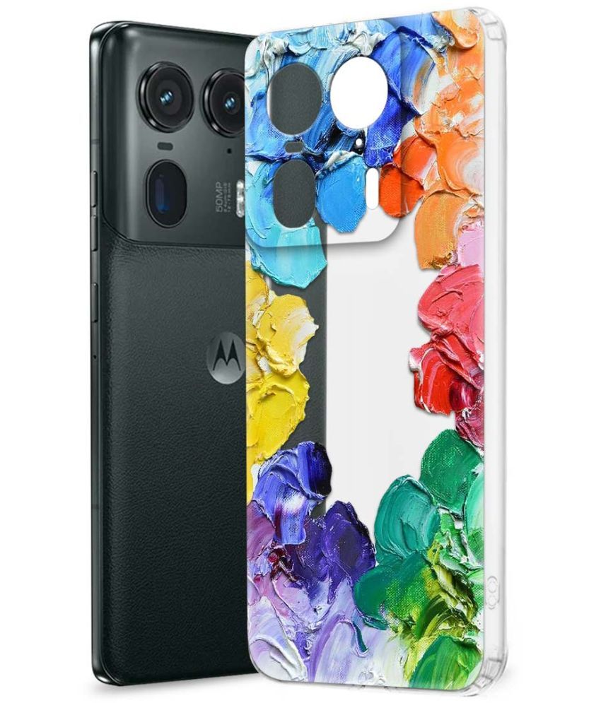     			NBOX Multicolor Printed Back Cover Silicon Compatible For Motorola Edge 50 Ultra 5G ( Pack of 1 )