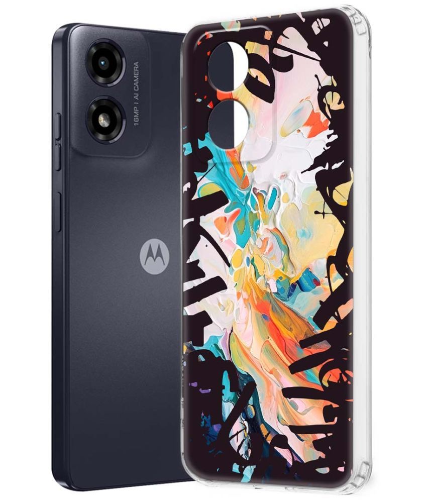     			NBOX Multicolor Printed Back Cover Silicon Compatible For Motorola G04s ( Pack of 1 )