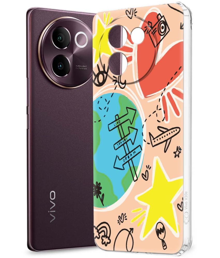     			NBOX Multicolor Printed Back Cover Silicon Compatible For Vivo V30e 5G ( Pack of 1 )