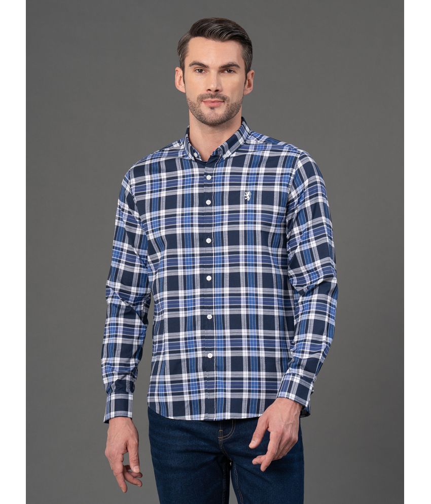     			Red Tape Cotton Blend Regular Fit Checks Full Sleeves Men's Casual Shirt - Blue ( Pack of 1 )