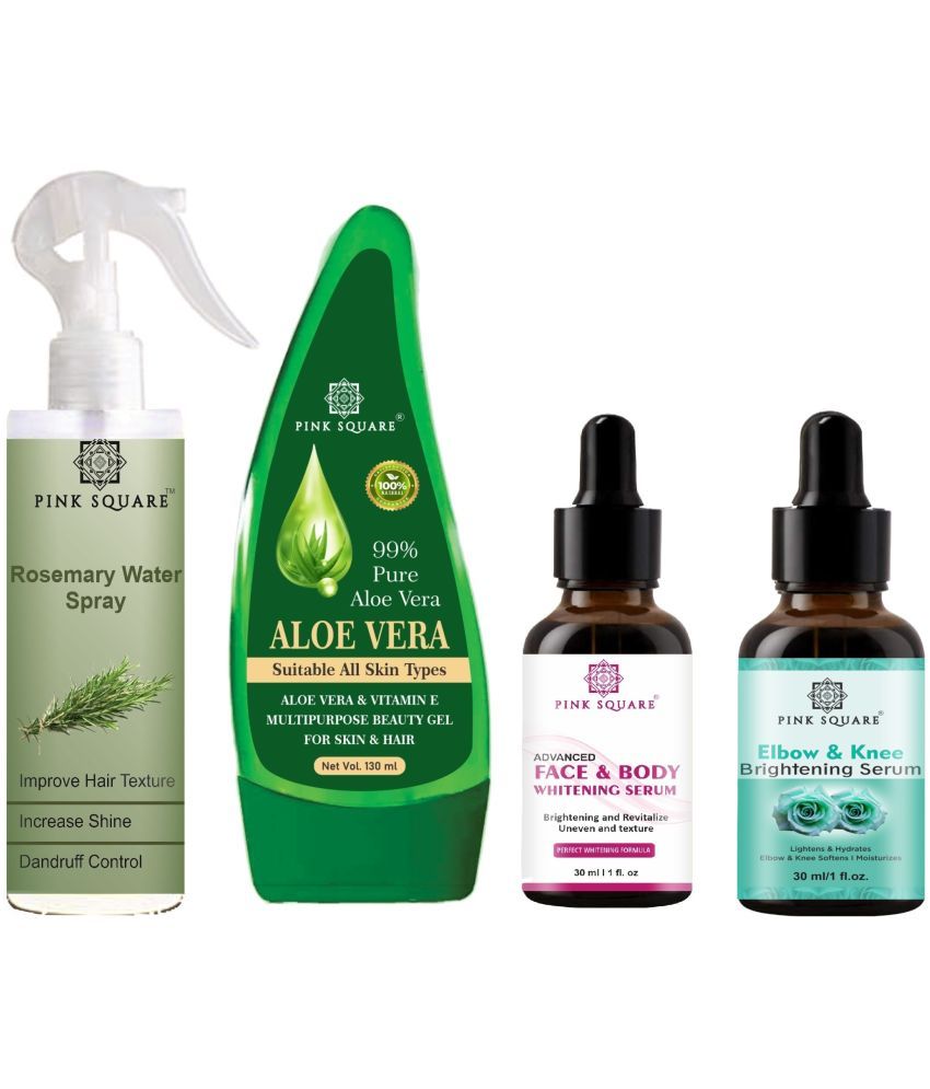     			Rosemary Water Hair Spray 100ml, Multipurpose Aloe vera Gel 130ml, Face-Body Serum 30ml & Elbow and Knee Whitening Serum 30ml Combo 4