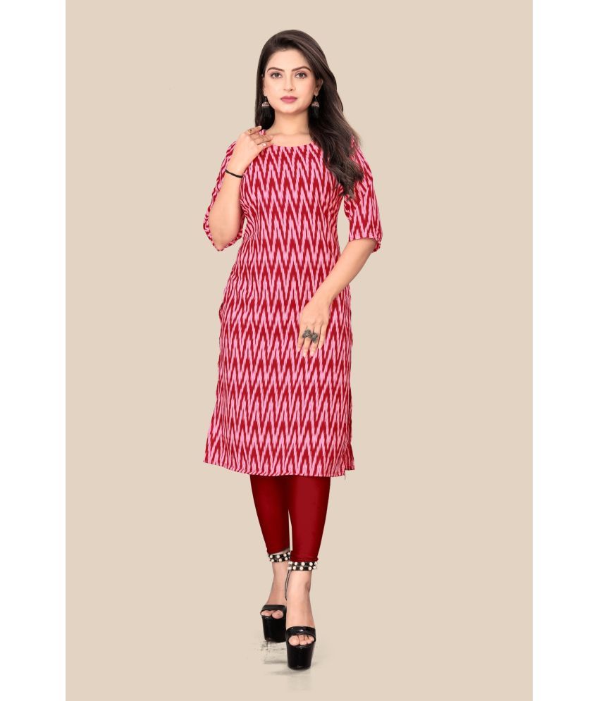     			Sukhvilas Fashion Crepe Printed Straight Women's Kurti - Red ( Pack of 1 )