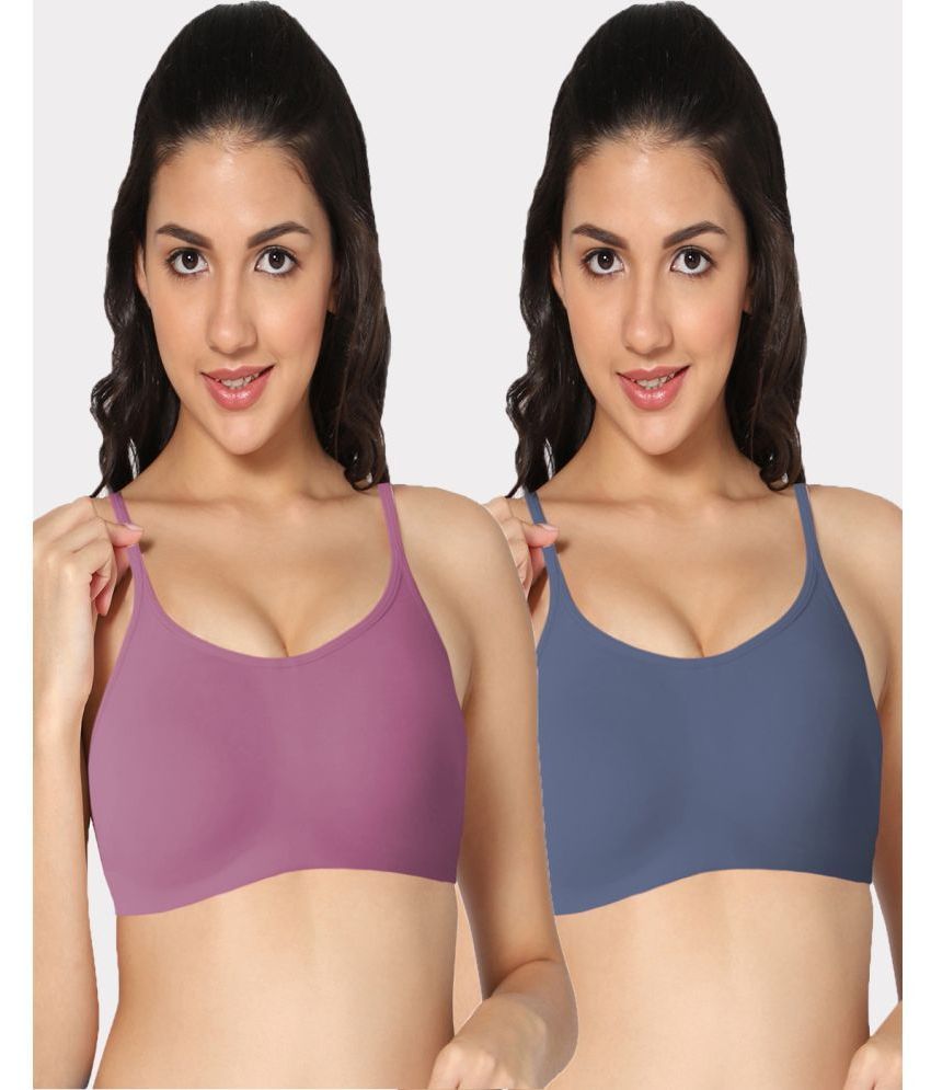     			IN CARE LINGERIE Pack of 2 Lycra Non Padded Women's Shaping Bra ( Multicolor )