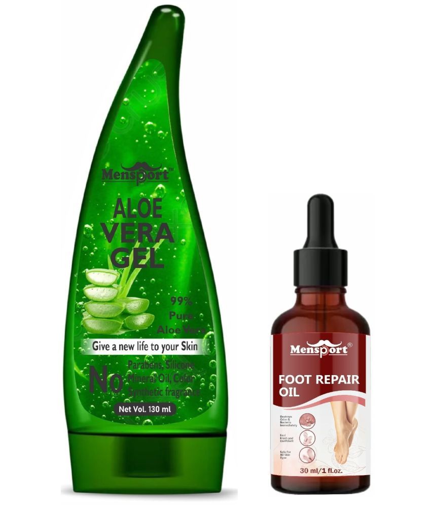     			Mensport Multipurpose Aloe Vera Gel 130ml & Foot Repair Oil 30ML - Combo of 2 Items