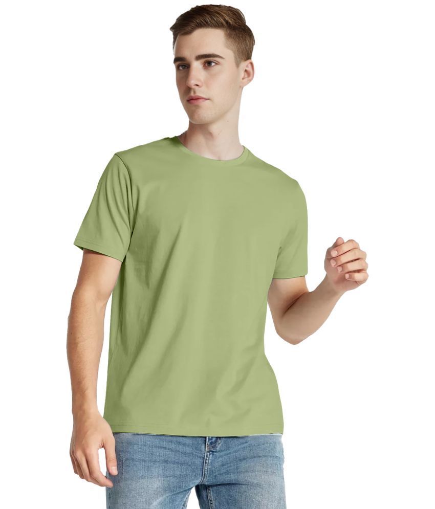     			Radprix Cotton Blend Regular Fit Solid Half Sleeves Men's T-Shirt - Light Green ( Pack of 1 )