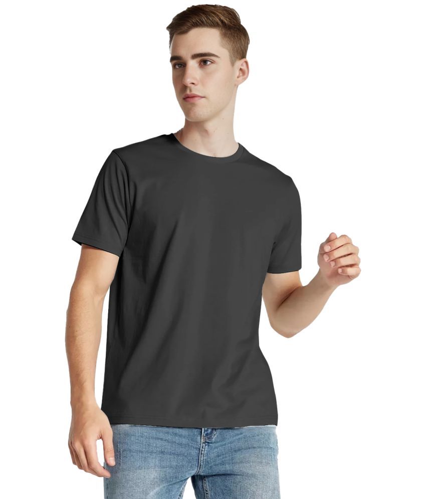     			Radprix Cotton Blend Regular Fit Solid Half Sleeves Men's T-Shirt - Black ( Pack of 1 )