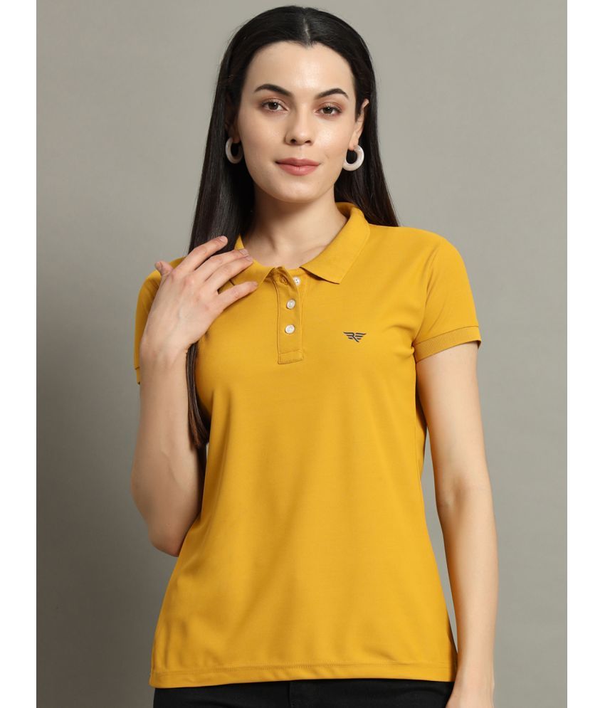     			Riss Mustard Cotton Blend Regular Fit Women's T-Shirt ( Pack of 1 )