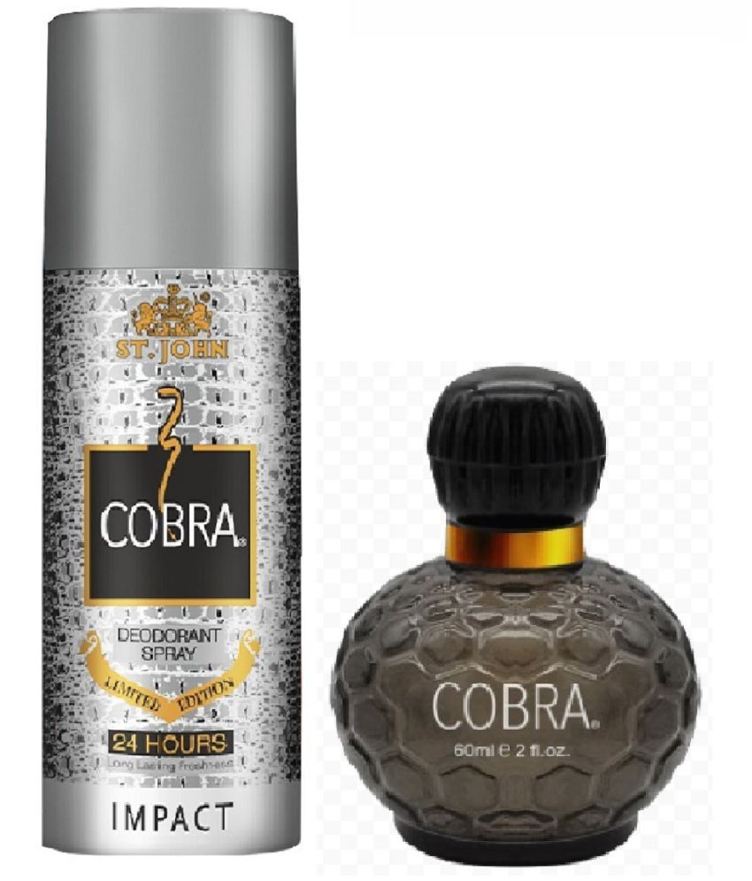     			ST.JOHN Cobra Impact 150ml & Cobra LTD 60ml Deodorant Spray & Perfume for Men (210ml)- Pack of 2